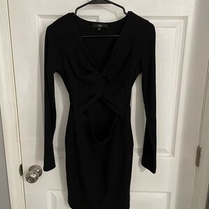 Lulu's Black Twist-Front Dress